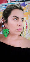 Statement Monstera Hoop Earrings
