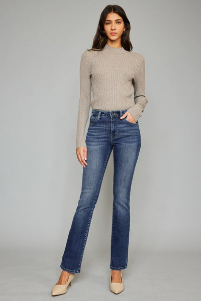 HIGH RISE SKINNY BOOTCUT JEANS-KC8683M