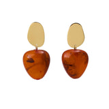 Nina Resin Gold Post Drops Tortoise