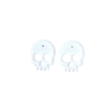 Skull Studs - White Glitter // Halloween Earrings