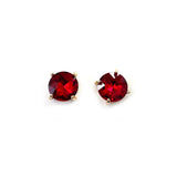 Sterling Silver S925 Post 12mm Round Glass Stud Earrings