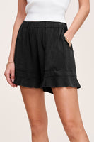 LIGHTWEIGHT RUFFLE SHORTS WITH POCKETS