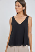 SLEEVELESS V-NECK SOLID TOP