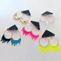 Dripping "Slime" Acrylic Hoop Earrings: Iridescent