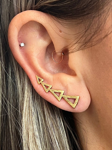 Brushed Triangle Ear Climber