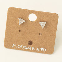 Mini Triangle Stud Earrings: G