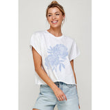 PEONY FLOWER GRAPHIC CROP TOP