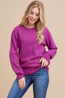 Solid Long Sleeves Knit Pullover