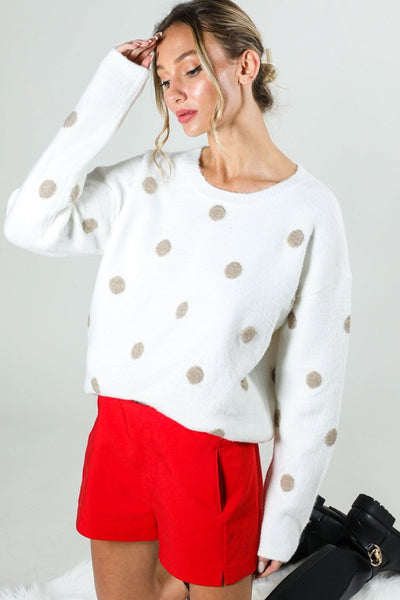 Gold Dot Detail Sweater Top