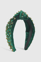 Elegant Corduroy Full Crystal Top Knot Headband