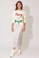 SEQUIN MAXI SKIRT WITH BACK SLIT