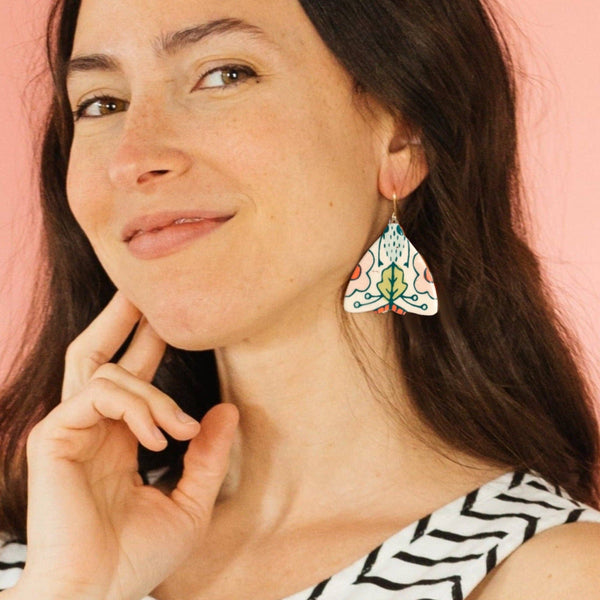 Hidden Moth Dangle Earrings