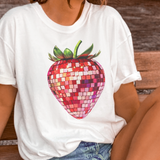 Strawberry Red Disco Summer Produce Market Graphic Tee