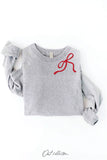 RIBBON BOW PUFF NECKLINE  Graphic Sweatshirt