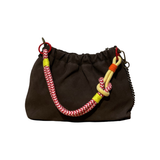 SUEDE LEATHER SHOULDER BAG PLEATED: CAMEL