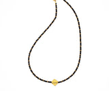 Beaded Glass Necklace with Square Bead