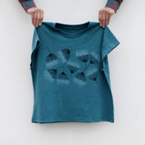 Eucalyptus Flowers Loose Fit Boxy Cap Sleeve Tee Deep Teal