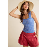 FLORAL JACQUARD SEAMLESS TANK TOP