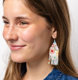 Delilah Poppies Beaded Fringe Earrings Multi