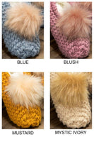 Knitted Slippers with Pom Pom: BLUSH / S/M