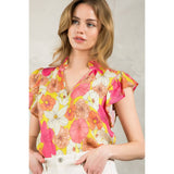 Flutter Sleeve Floral Top