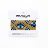 Brooklyn Evil Eye Beaded Stretch Bracelet Gold Wholesale