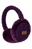 C.C Cable Knit Fur Earmuff Warmer: Light Gray