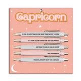 Capricorn Pen Set (astrology, zodiac, funny, gift, friend, pens, spring, stationery)