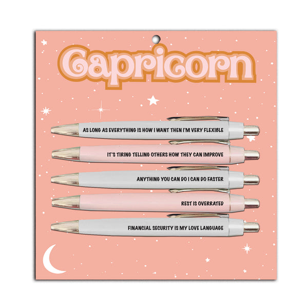 Capricorn Pen Set (astrology, zodiac, funny, gift, friend, pens, spring, stationery)