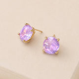 Sterling Silver S925 Post 12mm Round Glass Stud Earrings