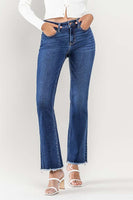 HIGH RISE RAW HEM BOOTCUT JEANS