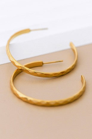 18K Gold Dipped Non-Tarnish Stainless Steel Hoop Earrings.