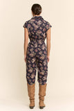 PRINTED SCUBA ZIPPER FRONT JUMPSUIT
