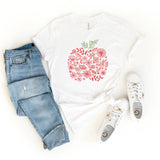Colorful Flower Apple | Short Sleeve Graphic Tee | Teacher