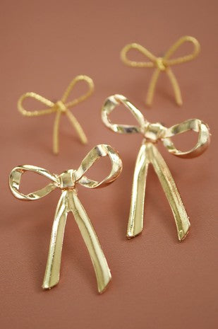 Gold Bow Knot Earrings