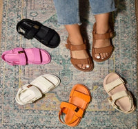 WOMENS SLINGBACK VELCRO FLAT SANDALS MAYARA-07