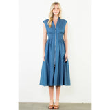 Sleeveless Denim Smocked Waist Dress