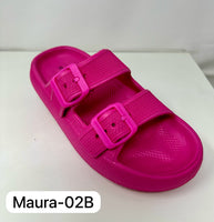 Women Classic Double Buckle Slide Sandals