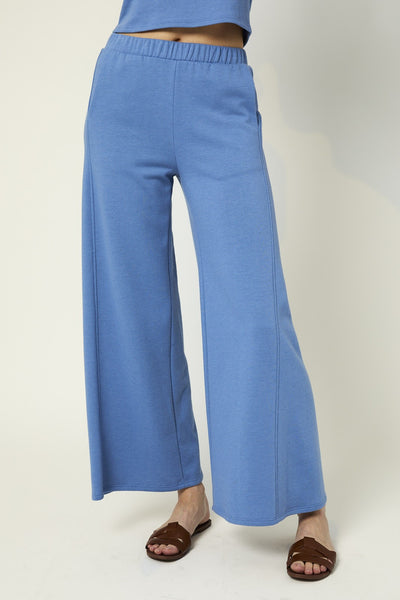 ELASTIC WAIST SIDE POCKET WIDE PANTS