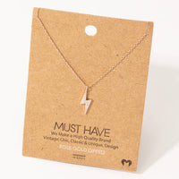 Pave Lightning Bolt Pendant Necklace: G