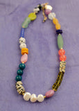 Multi Colored Colored Pearl Beaded Necklace