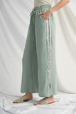 Side Metallic Accent Drawstring Waist Pants