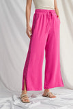 Side Metallic Accent Drawstring Waist Pants