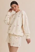 2 pc - USA flag sweatshirt, shorts