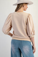 Sequins Patch Front Knit Top
