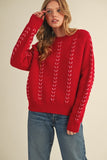 Embroidered Long Sleeve Pullover Sweater