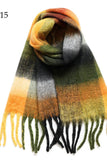 Chunky Oblong Plaid Multi Color Brushed Scarf (18 colors)