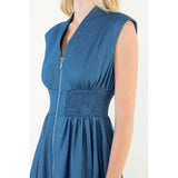 Sleeveless Denim Smocked Waist Dress