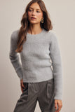 Ribbed Knit Fitted Sweater