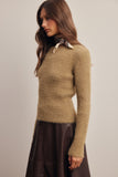 Ribbed Knit Fitted Sweater